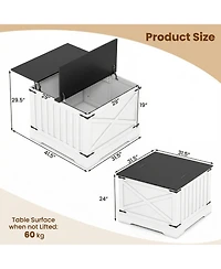 Gymax 31.5'' Farmhouse Lift Top Coffee Table w/Hidden Storage Compartment for Home