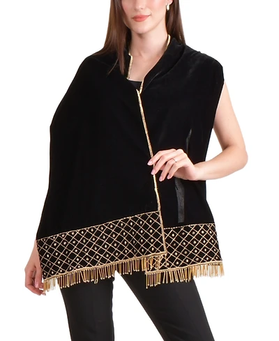 Raas Women's Hand Embroidered Velvet Scarf