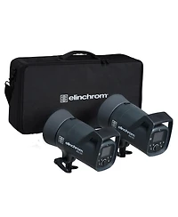 Elinchrom Elc 500/500 Studio Monolight Dual Kit with Reflectors and Case