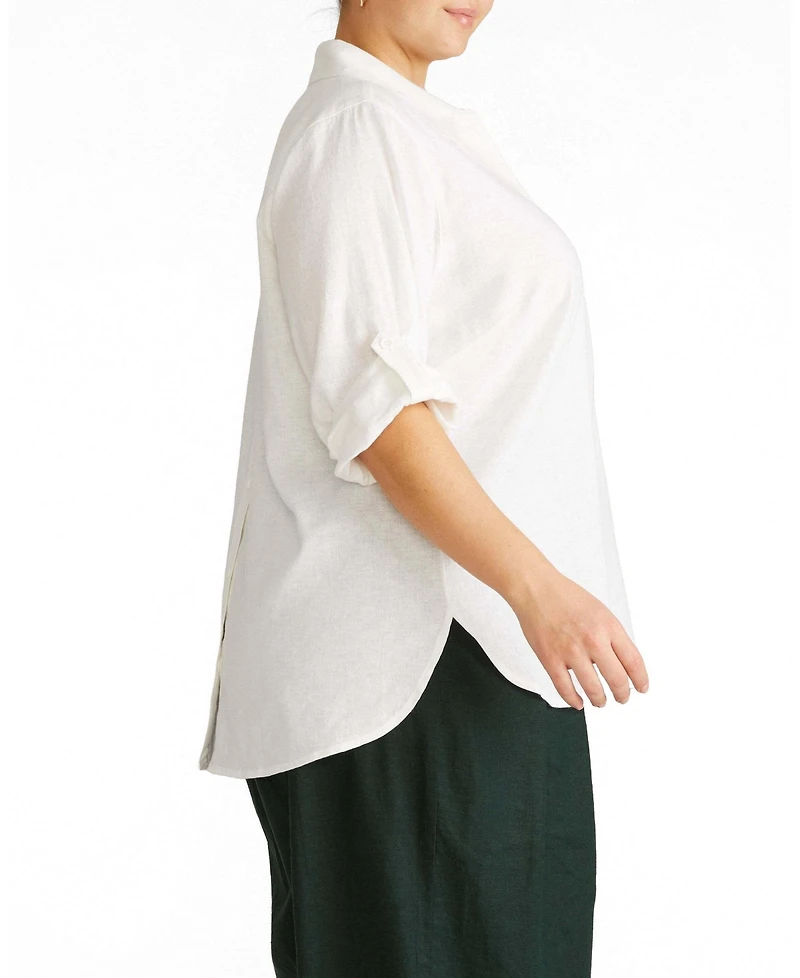 Universal Standard Plus Button Back Stretch Cupro Polo Shirt