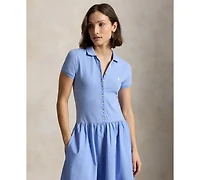 Polo Ralph Lauren Women's Hybrid Mesh Collar A-Line Dress