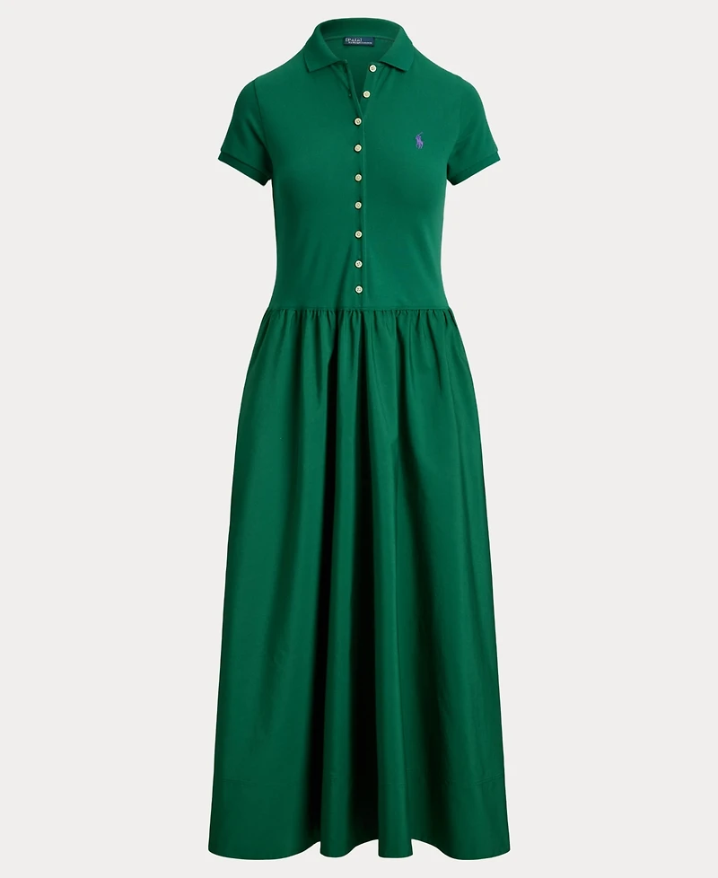 Polo Ralph Lauren Women's Hybrid Mesh Collar A-Line Dress