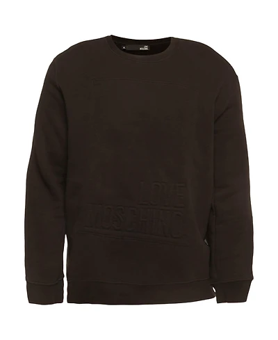 Pre-Owned Love Moschino Men's Knit Embossed Logo Full Sleeve Sweatshirt