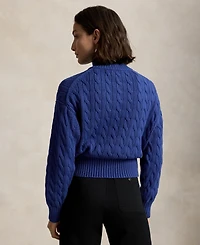 Polo Ralph Lauren Women's Cable-Knit Cotton Quarter-Zip Sweater