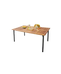 Clihome 7-Piece Outdoor Dining Set with Acacia Wood Table