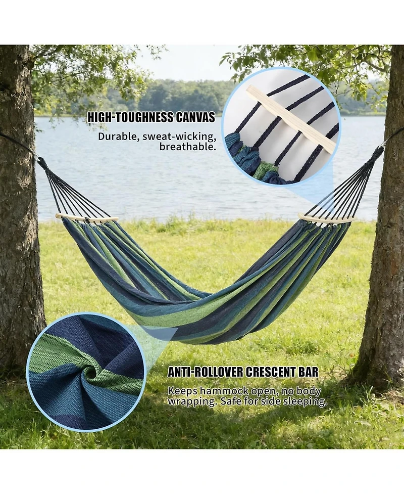 gaomon Portable Camping Hammock, Thick Canvas Hanging Bed for Indoor Outdoor Use, Lazy Chair Travel Backpacking Beach Courtyard Hiking