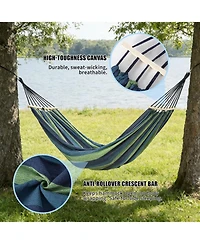 gaomon Portable Camping Hammock, Thick Canvas Hanging Bed for Indoor Outdoor Use, Lazy Chair Travel Backpacking Beach Courtyard Hiking