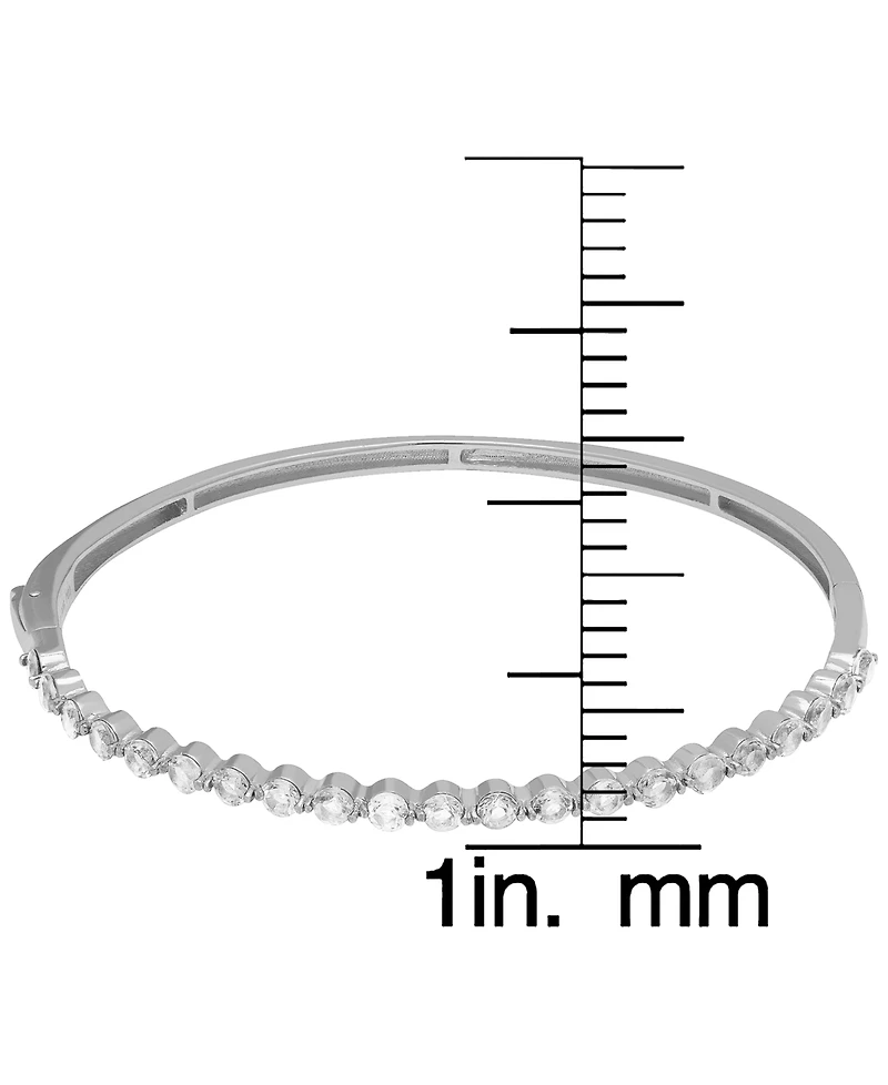 Macy's Lab Grown White Sapphire (3.15 ct. t.w.) Bangle Bracelet in Sterling Silver