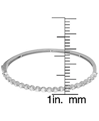 Macy's Lab Grown White Sapphire (3.15 ct. t.w.) Bangle Bracelet in Sterling Silver