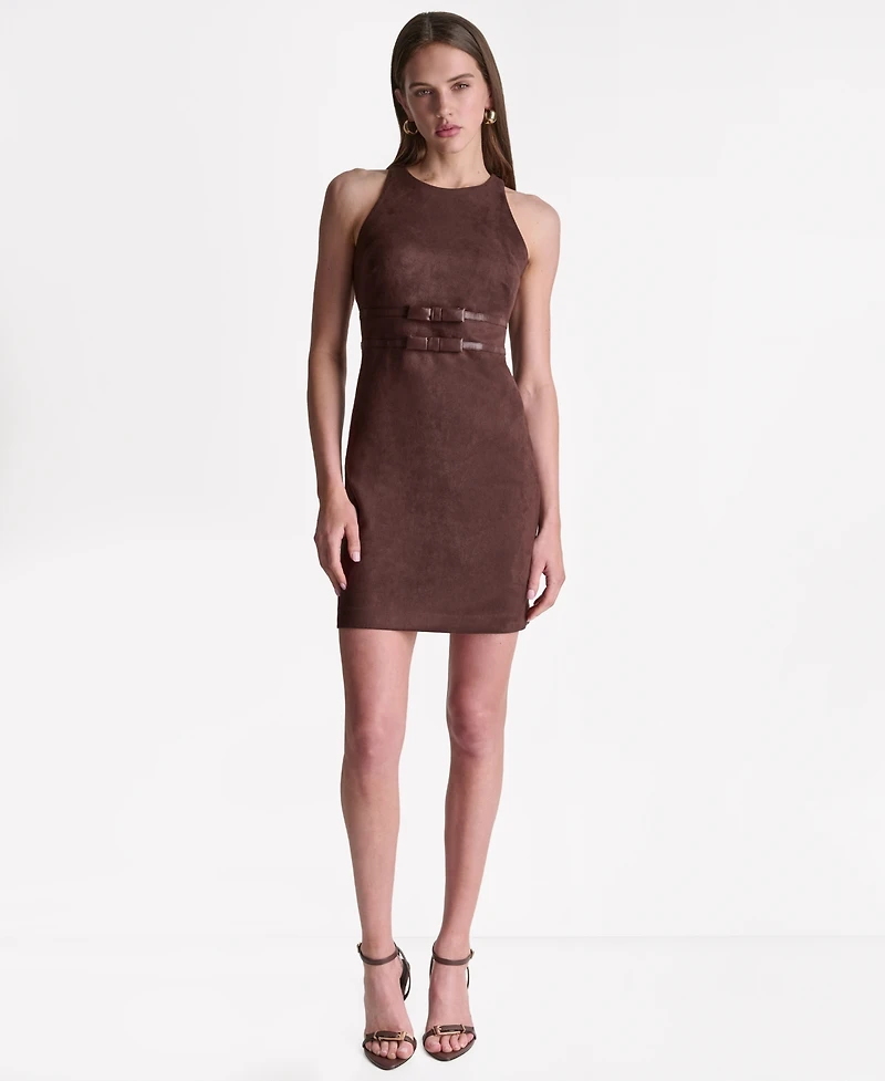 Bcbg Women's Halter Suede Dress