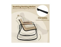 Boyel Living 3 Piece Rocking Bistro Chairs and Side Table Set with Storage Bag