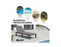 Boyel Living Outdoor Chaise Lounge Chair with 5 Positions Adjustable Backrest