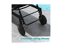 Boyel Living Patio Chaise Lounge Chair with Wheels and 6-Level Adjustable Backrest