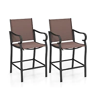 Boyel Living Outdoor Counter Height Bar Stools Set of 2 with Breathable Mesh Fabric