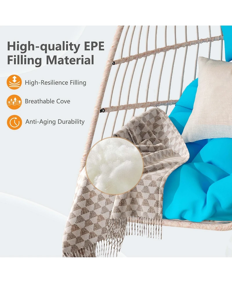 Boyel Living Pe Egg Swing Chair with Cushion and Pillow, Indoor Outdoor Hanging