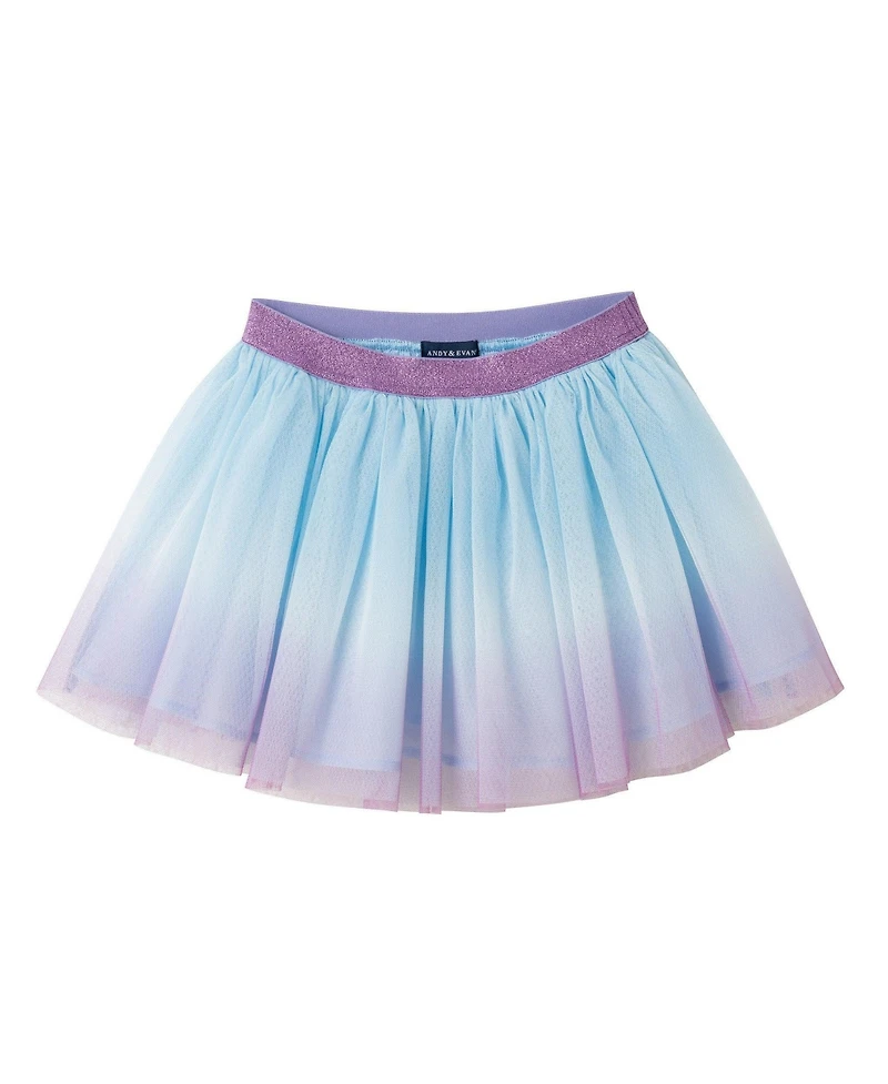 Andy & Evan Toddler (2T-6X) Ombre Tie Front Tee and Tutu Skirt Set