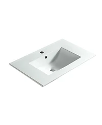 Sillysis Rectangular Ceramic Bathroom Sink with Overflow