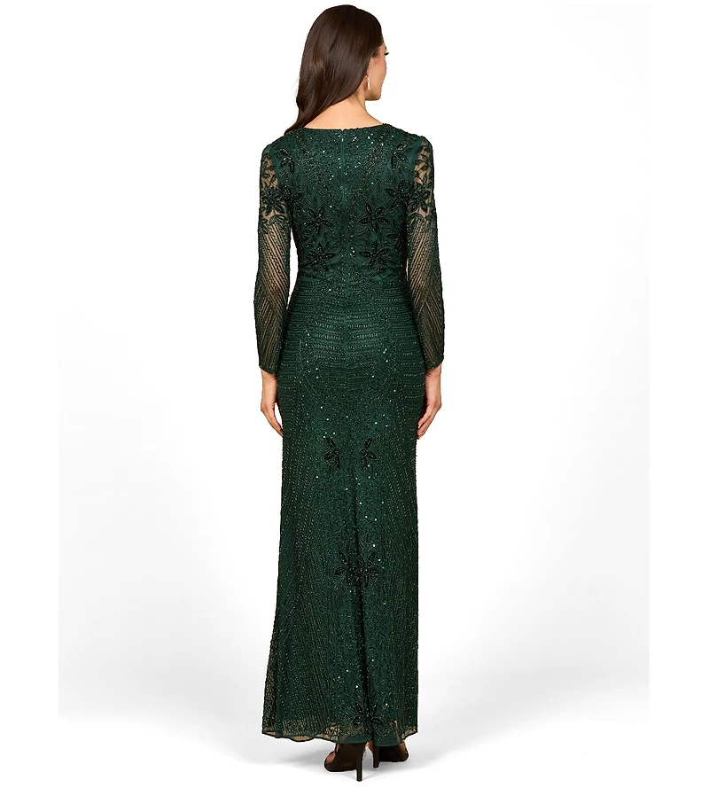 Lara Women's Long Sleeve Beaded Maxi Gown