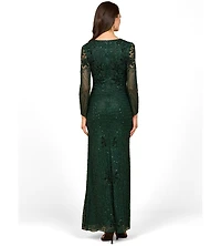 Lara Women's Long Sleeve Beaded Maxi Gown