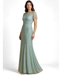 Lara Women's Beaded Flutter Sleeve Gown