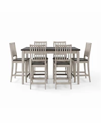Dawnwood 7-Piece Wood Counter Height Dining Table and Side Chair Set