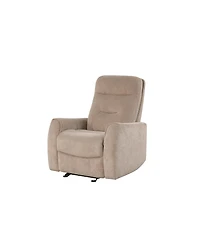 Clihome Durable Microsuede Velvet Manual Recliner with Rocker Function, Double Stitched Seam Accent Chair Side Handle Release