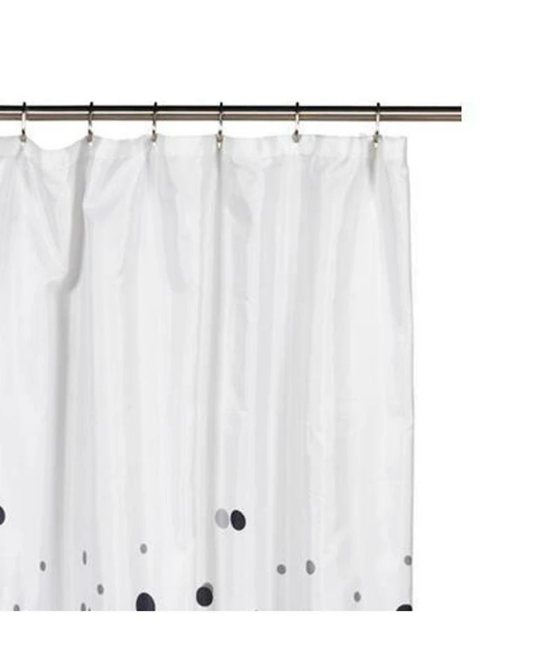 Carnation Home Fashions Fashions Dots Fabric Shower Curtain with Free Hooks