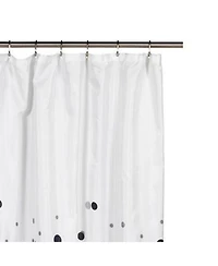 Carnation Home Fashions Fashions Dots Fabric Shower Curtain with Free Hooks