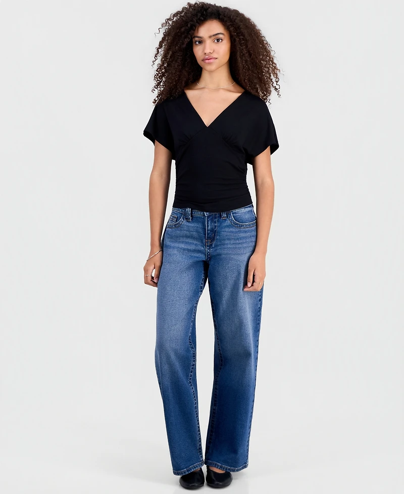 Madden Girl Juniors' Dolman-Sleeve V-Neck Top