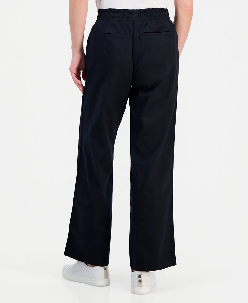 Style & Co Petite Twill-Tape Wide-Leg Pull-On Pants, Macy's Exclusive