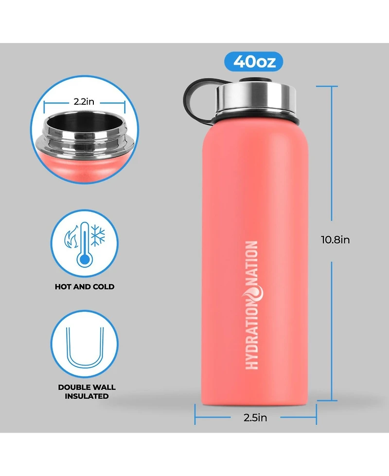 Hydration Nation Thermo Stainless Steel Vacuum Insulated Water Bottle