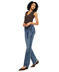 KanCan Women's Usa Juniors' Delcie Mid-Rise Bootcut Jeans