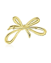 Bling Jewelry Aqua Blue Crystal Statement Ribbon Bow Brooch Pin Gold Silver