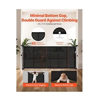 Ruie Retractable Mesh Pet Gate 34 in Tall Extends to Wide for Indoor Use