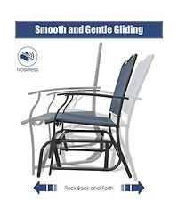 Gymax Patio Glider Rocking Bench Double 2 Person Chair Loveseat Garden