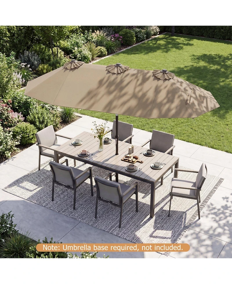Gymax Double-Sided Patio Umbrella w/Push Button Tilt Crank Handle 3 Air Vents for Pool