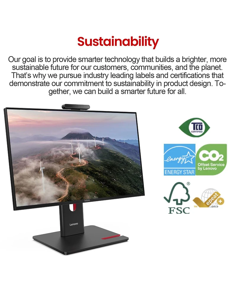 Lenovo ThinkCentre M70a 23.8" All-in-One Intel Core Ultra 7 16GB Ram Intel Graphics 512GB Ssd Storage Windows 11 Pro 120Hz