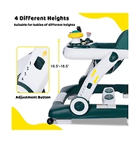 Kinder King 5-in-1 Baby Activity Walker with Music and Lights, Adjustable Height Safety Bumper