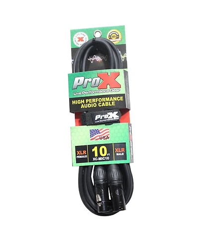 ProX Xc-MIC10 10' Xlr-f to Xlr-m Balanced High Performance Microphone Cable