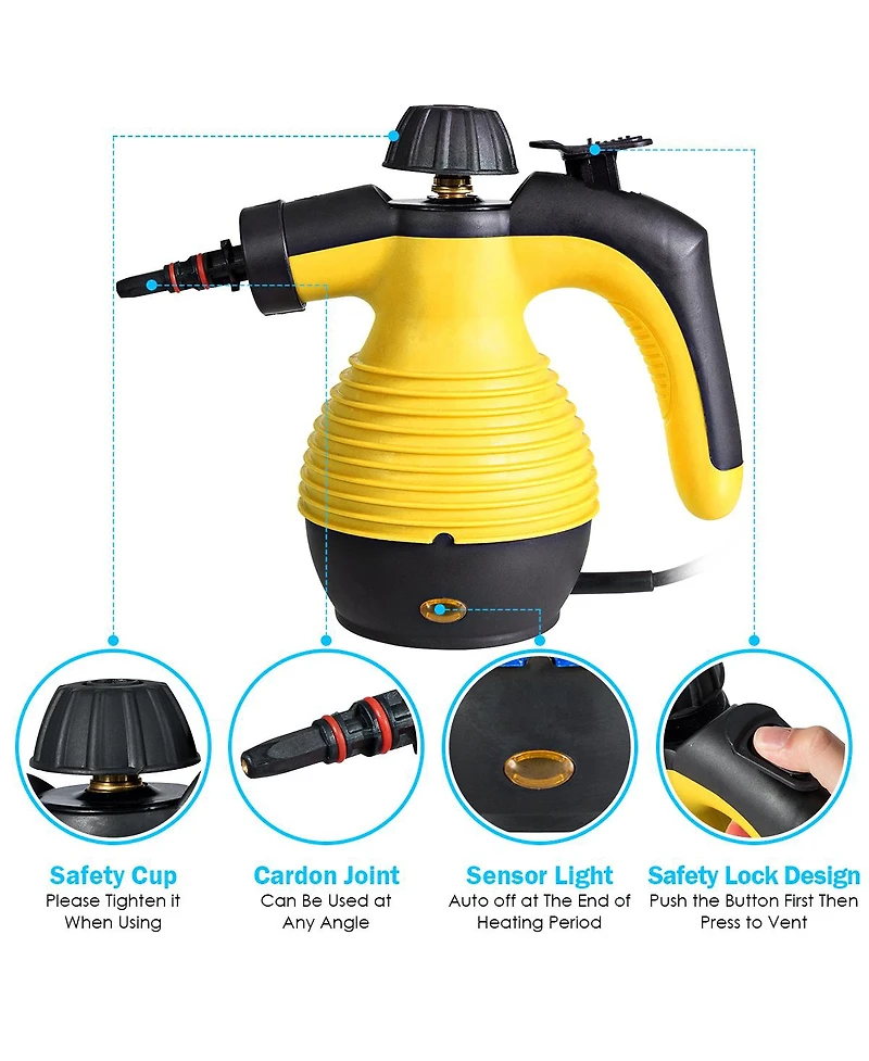 Costway Multifunction Portable Steamer Household Steam Cleaner 1050W with Attachments