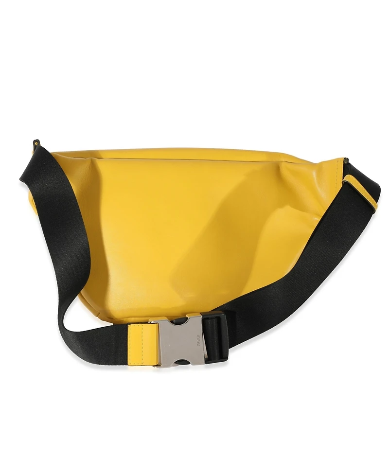Pre-Owned Fendi Yellow Calfskin Ff 1974 Embossed Belt Bag