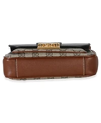 Pre-Owned Gucci Black Ebony Gg Supreme Monogram Calfskin New Sakai Mini Padlock Bag