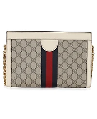 Pre-Owned Gucci Cream Gg Supreme Web Ophidia Gg Small Shoulder Bag