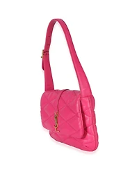 Pre-Owned Saint Laurent Pink Diamond Quilted Lambskin Le 5 a 7 Shoulder Flap Bag