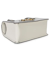 Pre-Owned Gucci Mystic White Calfskin Small Horsebit 1955 Foldover Top Handle Bag