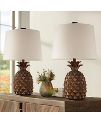 Regency Hill Paget 23 3/4" High Small Coastal Accent Table Lamps Set of 2 Living Room Bedroom Oatmeal Shade