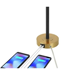 360 Lighting Lenore 22 3/4" High Small Modern Accent Table Lamps Set of 2 Usb Port Adjustable Height Metal Charging
