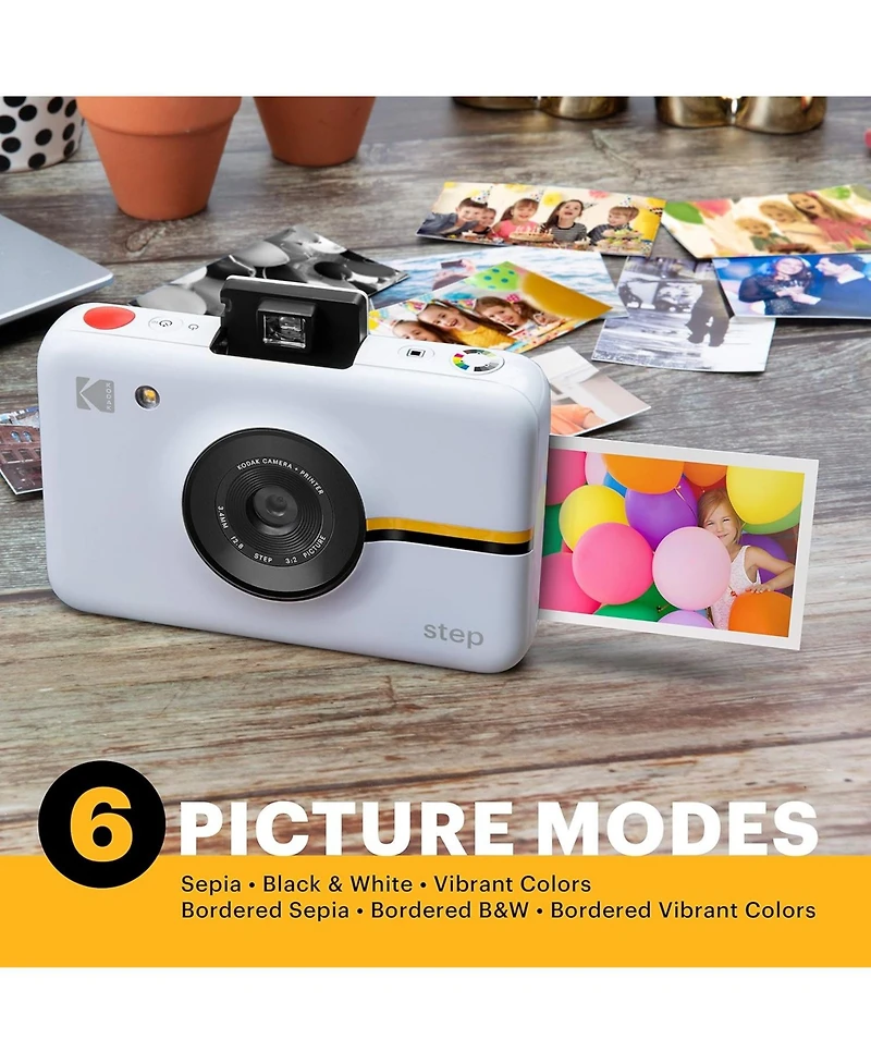 Kodak Step Digital Instant Camera Starter Bundle with Photo Paper, Case, Photo Album, Markers and More