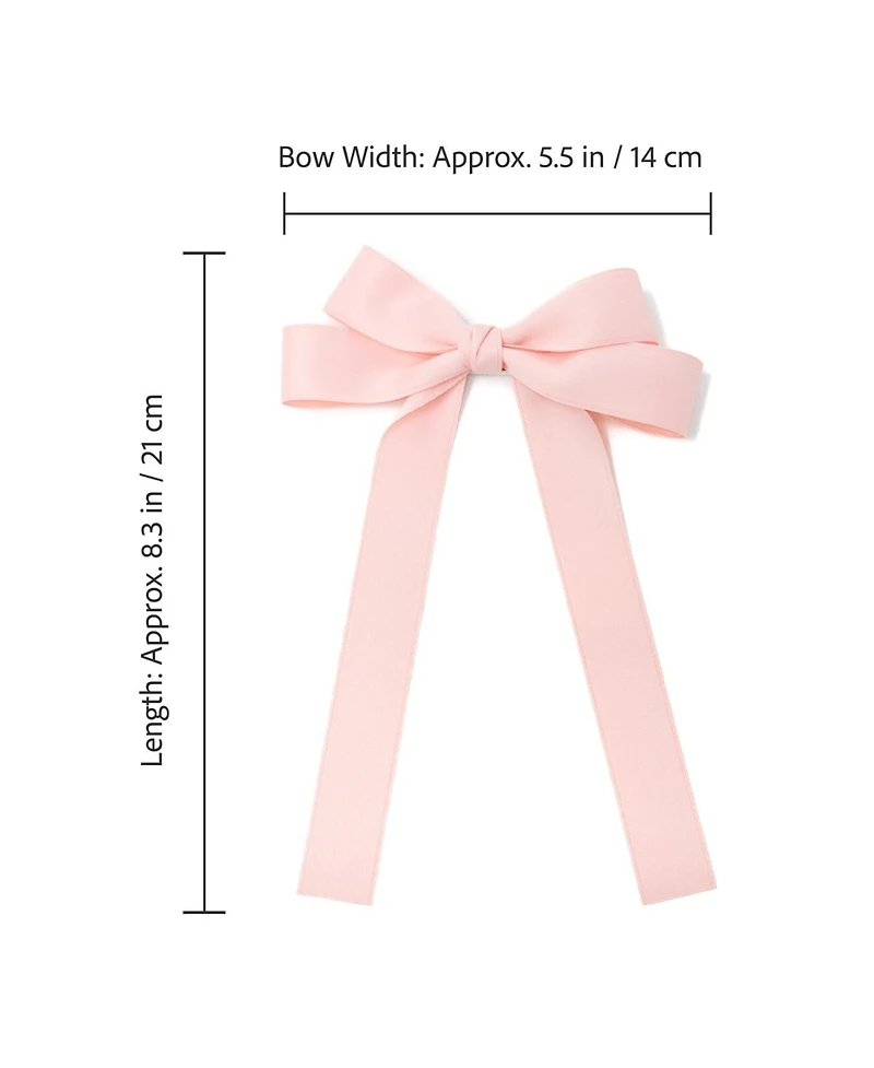 Puttisu Classic Long Ribbon Bow Clip
