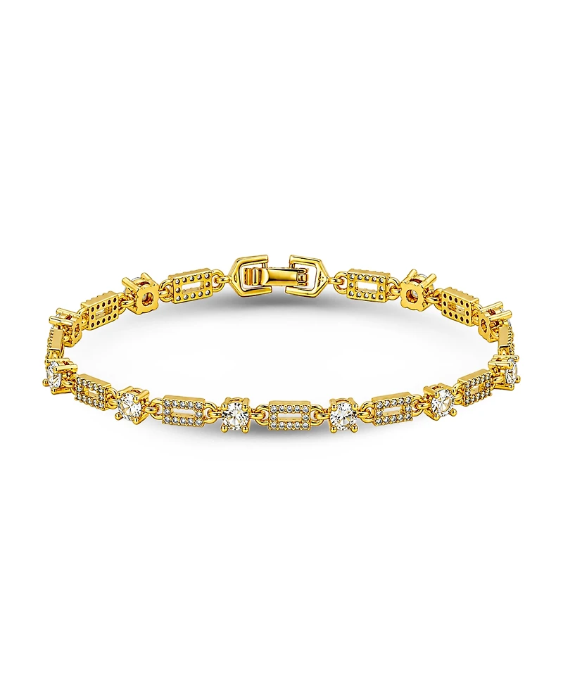 Macy's Cubic Zirconia Pave Rectangle Link Bracelet